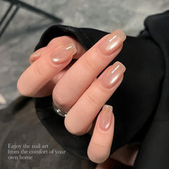 GAOY polish in use with magnet forming stripe for salon-style nails benefit
