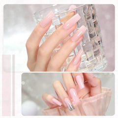 GAOY poly gel application on dual form demonstrating easy shaping and control benefit