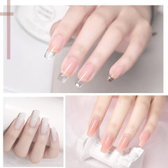 GAOY gel being applied to a nail tip with brush demonstrating quick sculpting