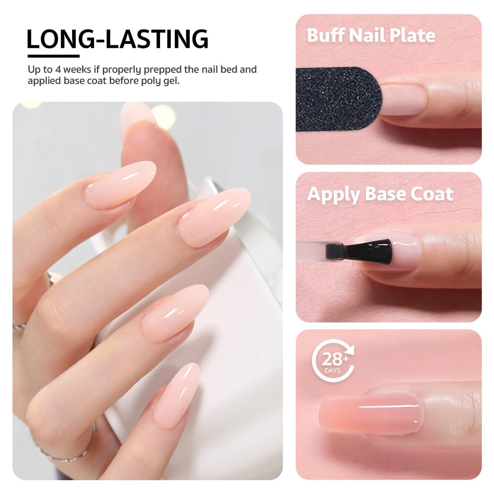 GAOY poly gel being applied to a nail demonstrating fast extension benefit