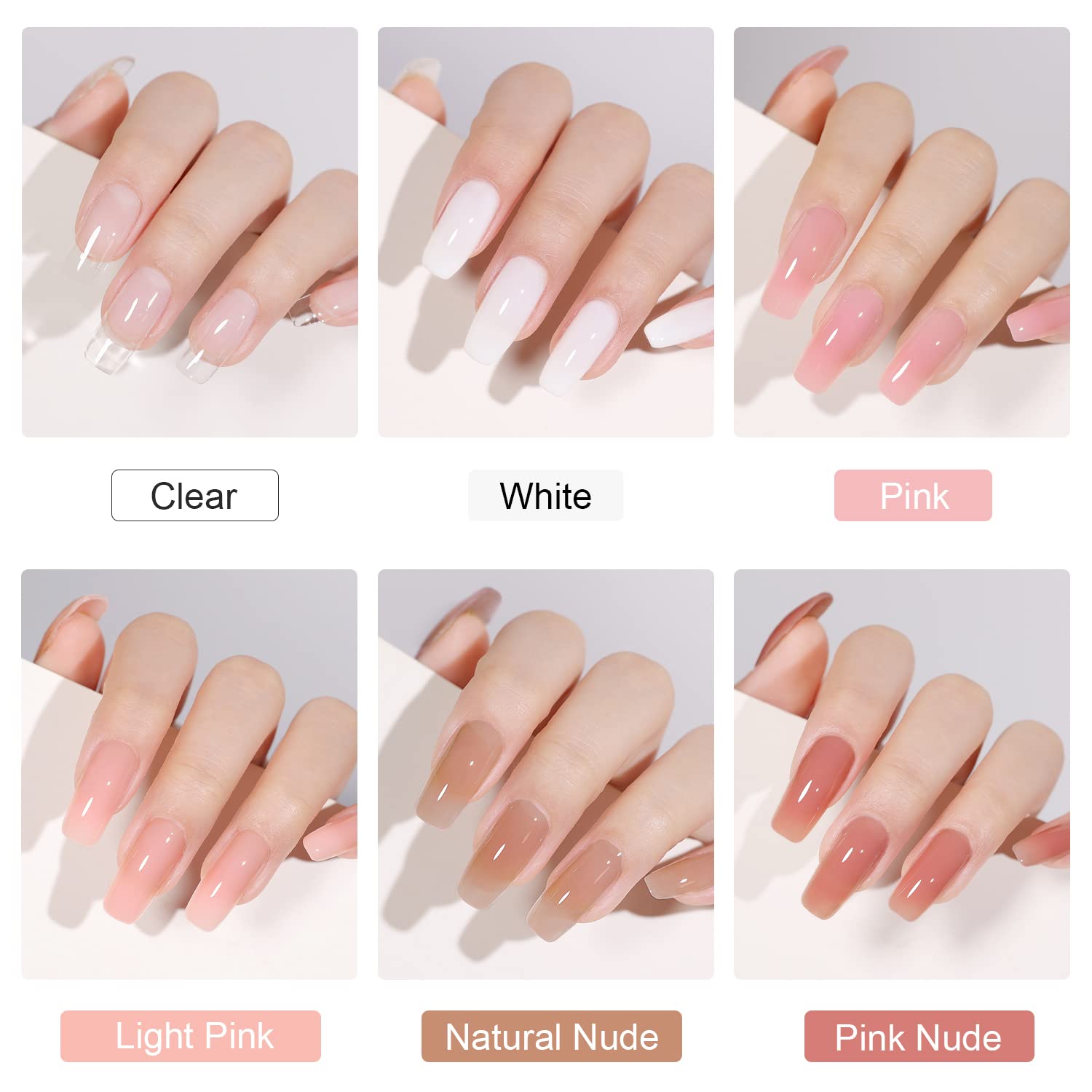 GAOY cured nude pink nails showing glossy finish and durable wear