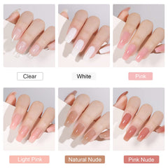 GAOY cured nude pink nails showing glossy finish and durable wear