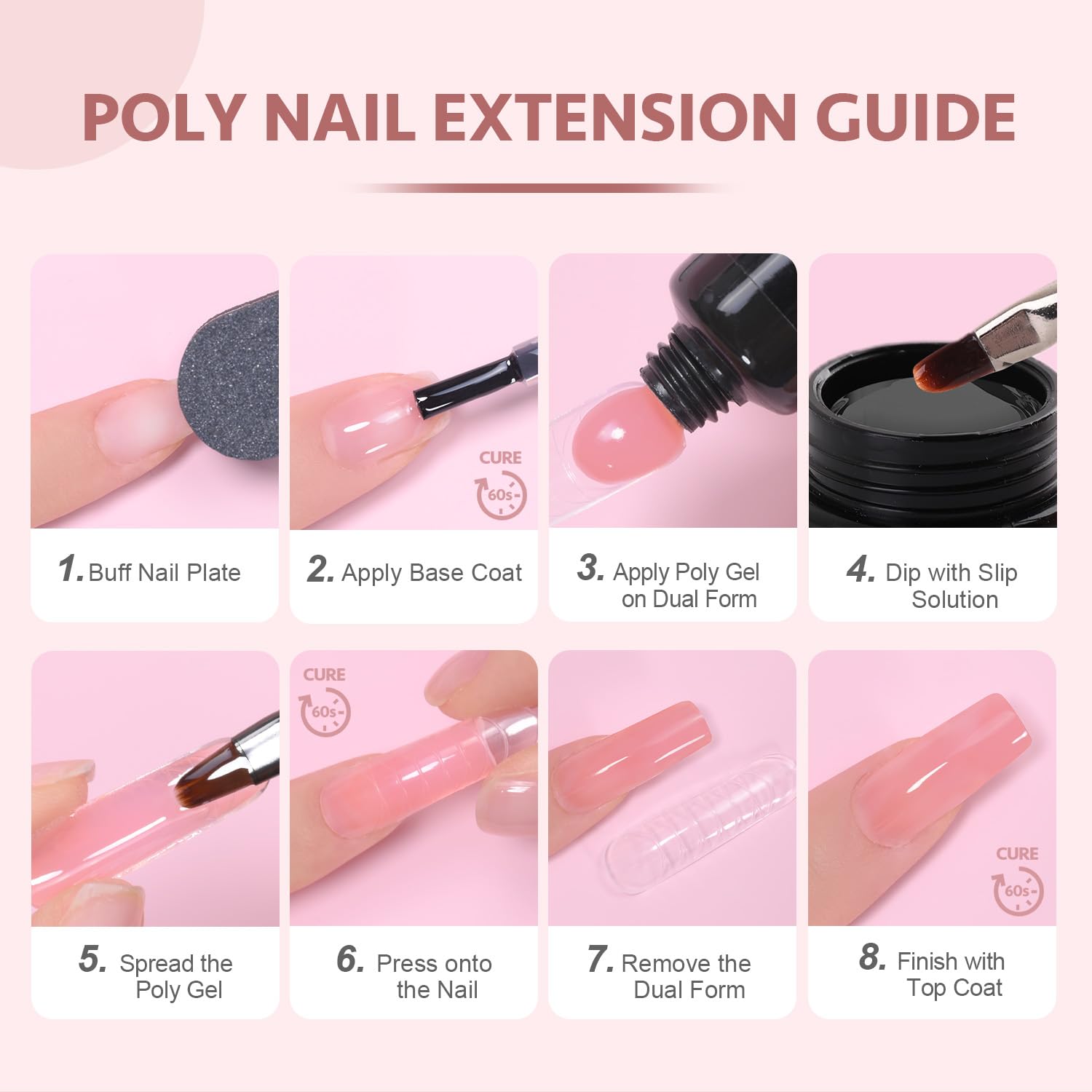 GAOY poly gel salon lifestyle setup showing professional results at home