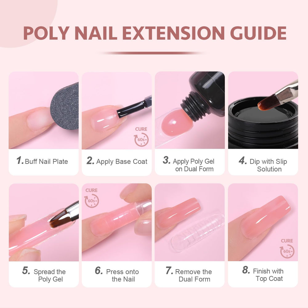 GAOY poly gel salon lifestyle setup showing professional results at home