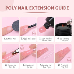 GAOY poly gel salon lifestyle setup showing professional results at home