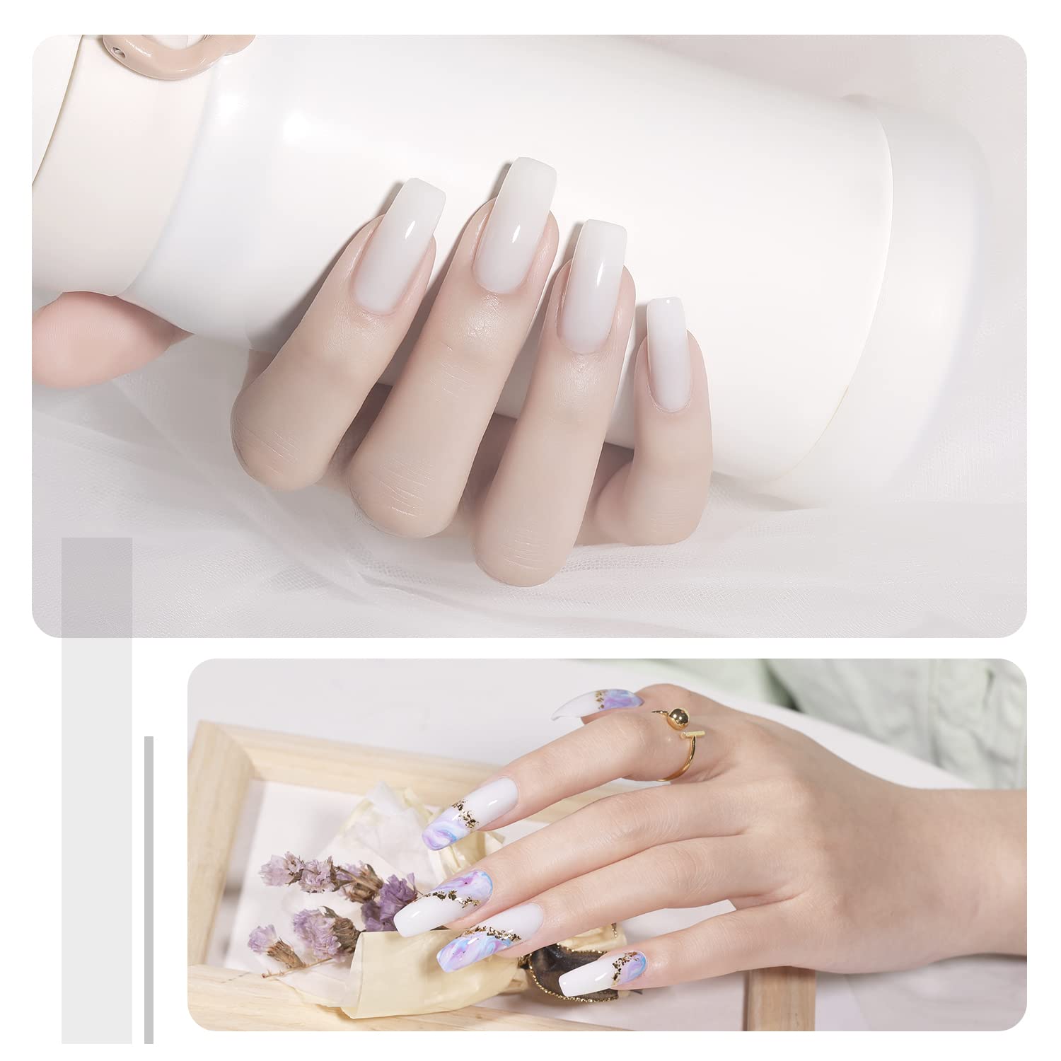 GAOY poly gel being sculpted on a nail displaying fast application