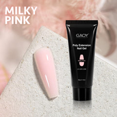 GAOY poly gel size comparison 60g jar beside common object illustrating value benefit