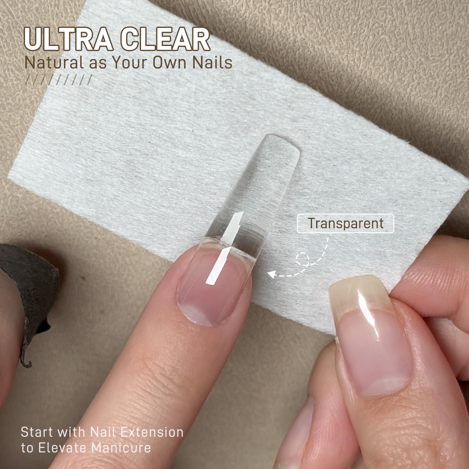 GAOY poly gel clear texture close-up highlighting smooth, bubble-free finish