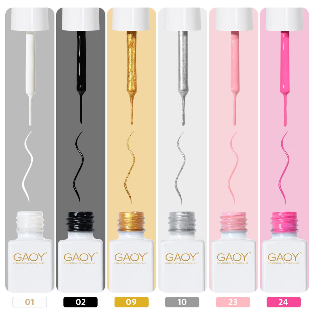 GAOY precision brush close-up demonstrating fine tip control for accurate nail art