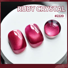 GAOY brush stroke of Ruby Crystal showing reflective texture and smooth coverage