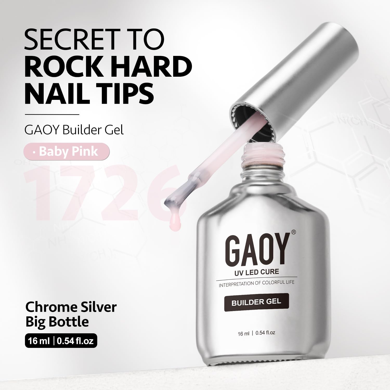 GAOY builder gel applied in salon setting, illustrating at-home pro-results benefit