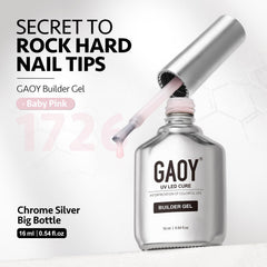 GAOY builder gel applied in salon setting, illustrating at-home pro-results benefit
