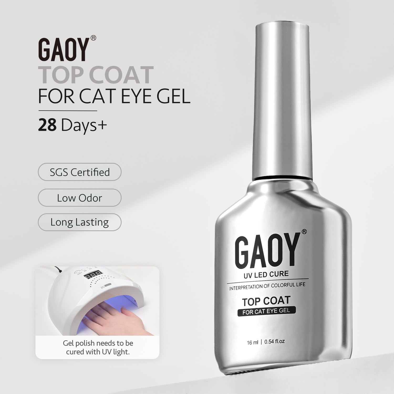 GAOY placed in salon setting demonstrating durable, glossy finished nails