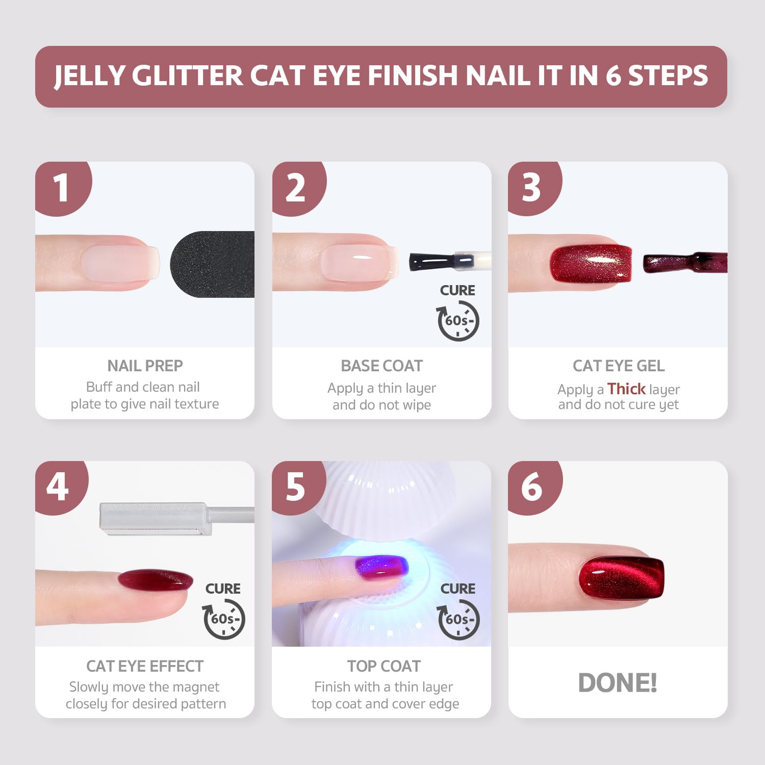 GAOY finished salon-style manicure on hand in lifestyle setting showcasing durable glossy holographic finish