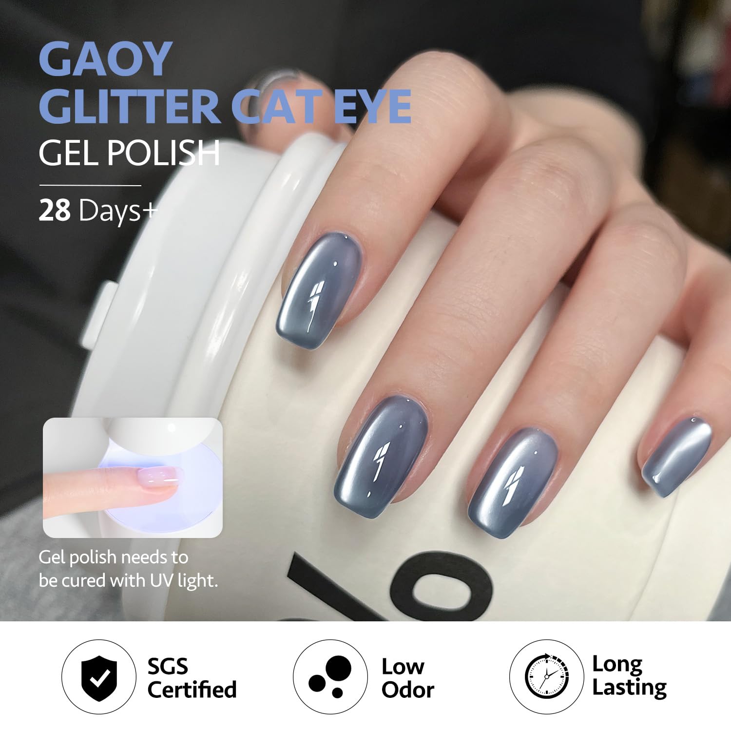 GAOY bottles beside a ruler to show 7.3ml size, helps assess quantity