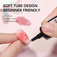 GAOY gel being shaped into a 3D nail flower demonstrating ease of carving