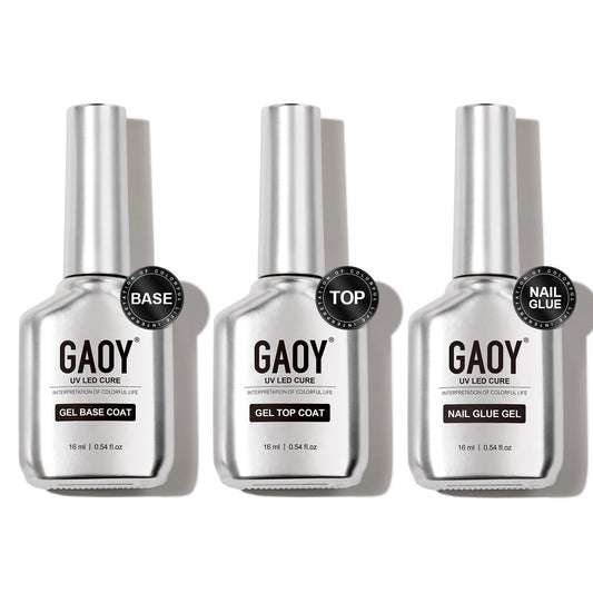 GAOY front packaging of 3-piece gel set showing clear professional kit and convenience