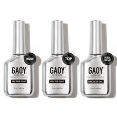 GAOY front packaging of 3-piece gel set showing clear professional kit and convenience
