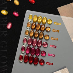 GAOY swatches laid out to show six holographic and glitter shades for versatile designs