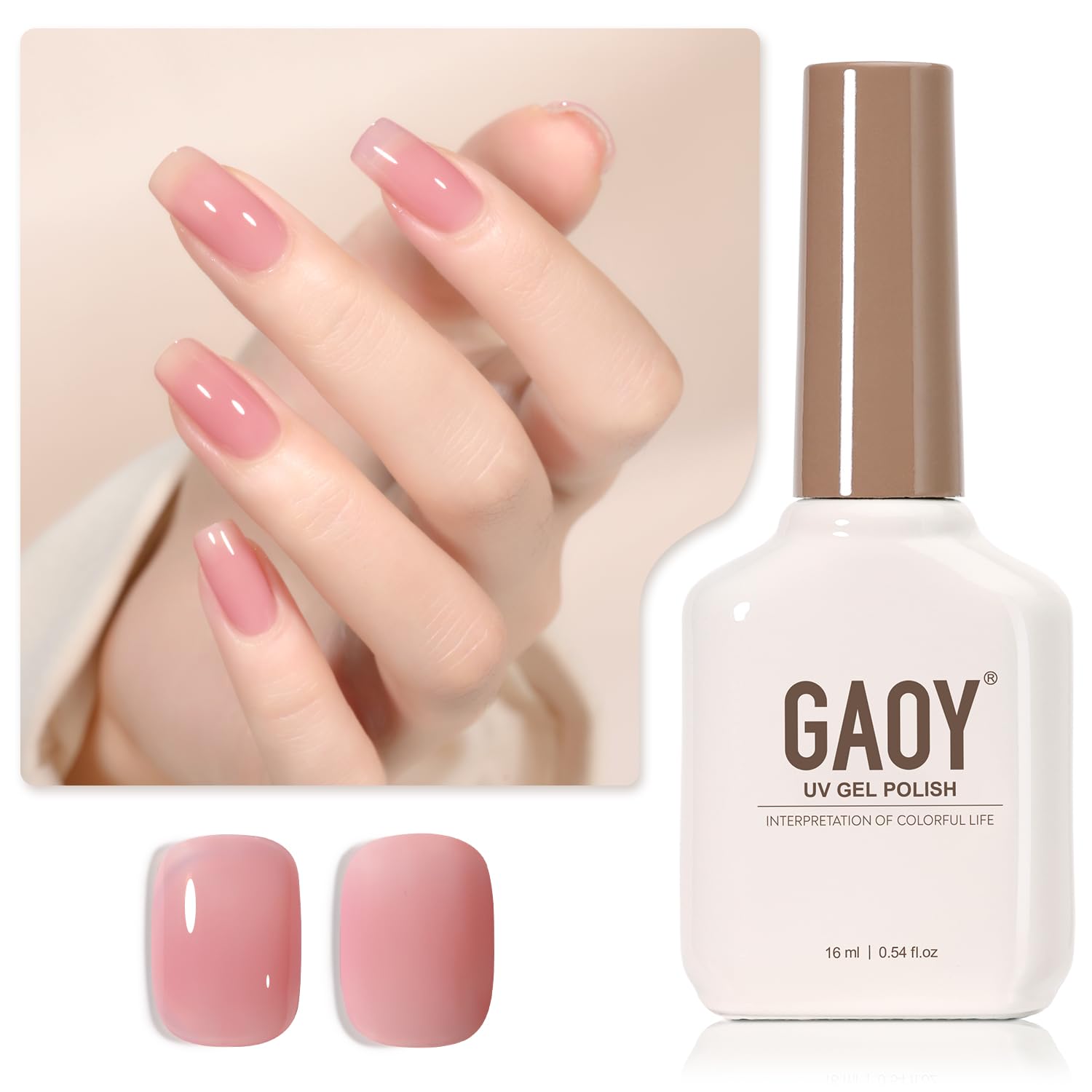 GAOY front bottle showing maroon jelly shade and product label benefits