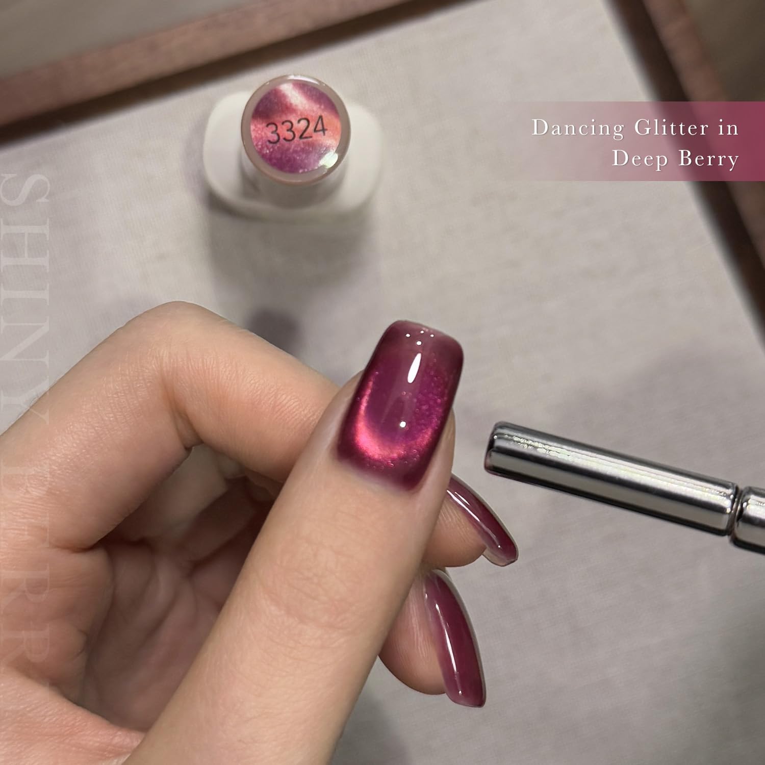 GAOY close-up of glitter texture revealing holographic particles for bright sparkle
