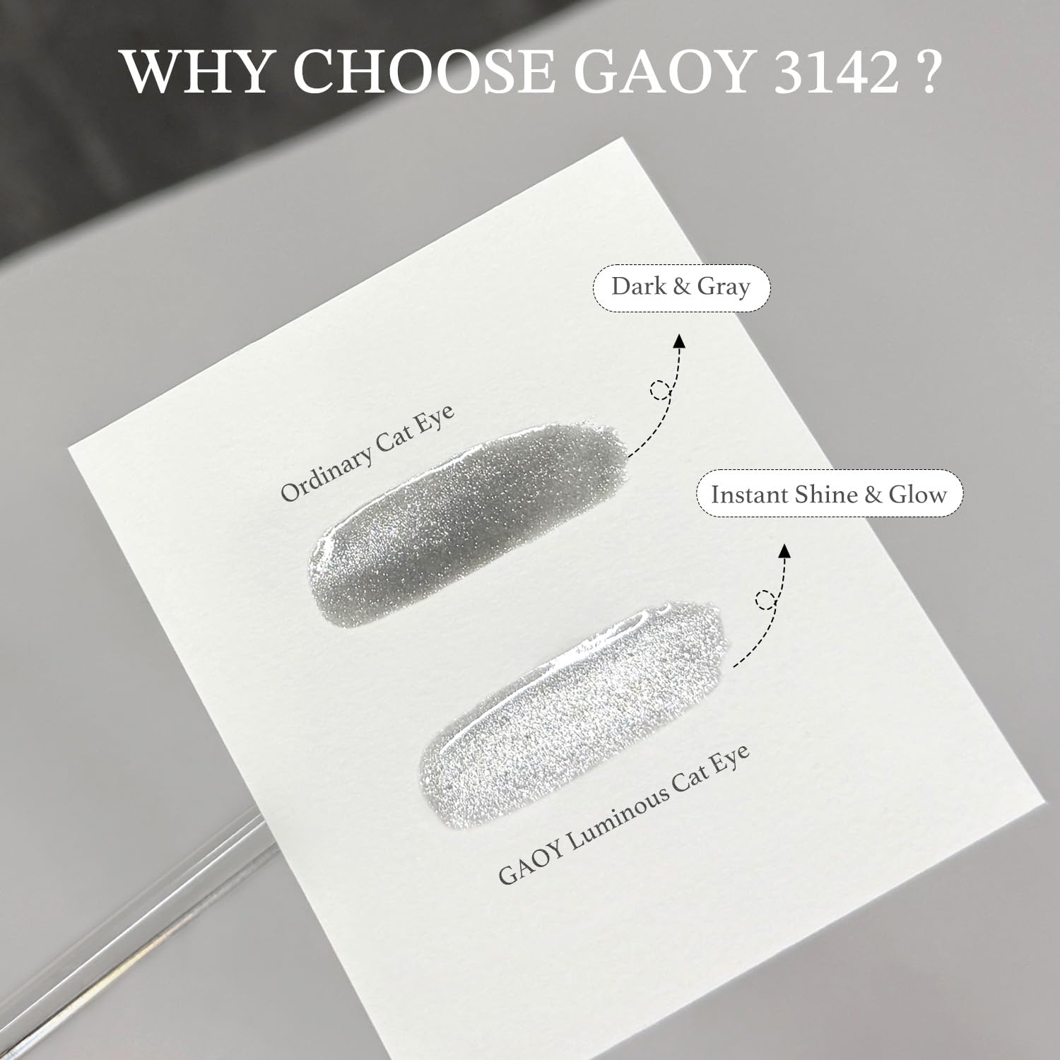 GAOY magnet held over wet polish creating cat-eye stripe, demonstrates easy pattern control