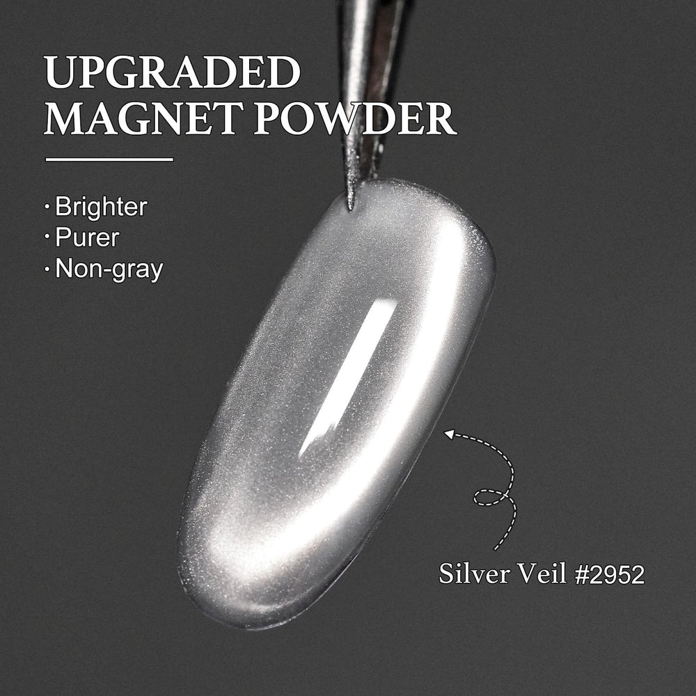 GAOY brush stroke of Silver Veil showing translucency and glitter, preview finish