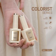 GAOY bottle held in hand showing 16ml size for many manicures
