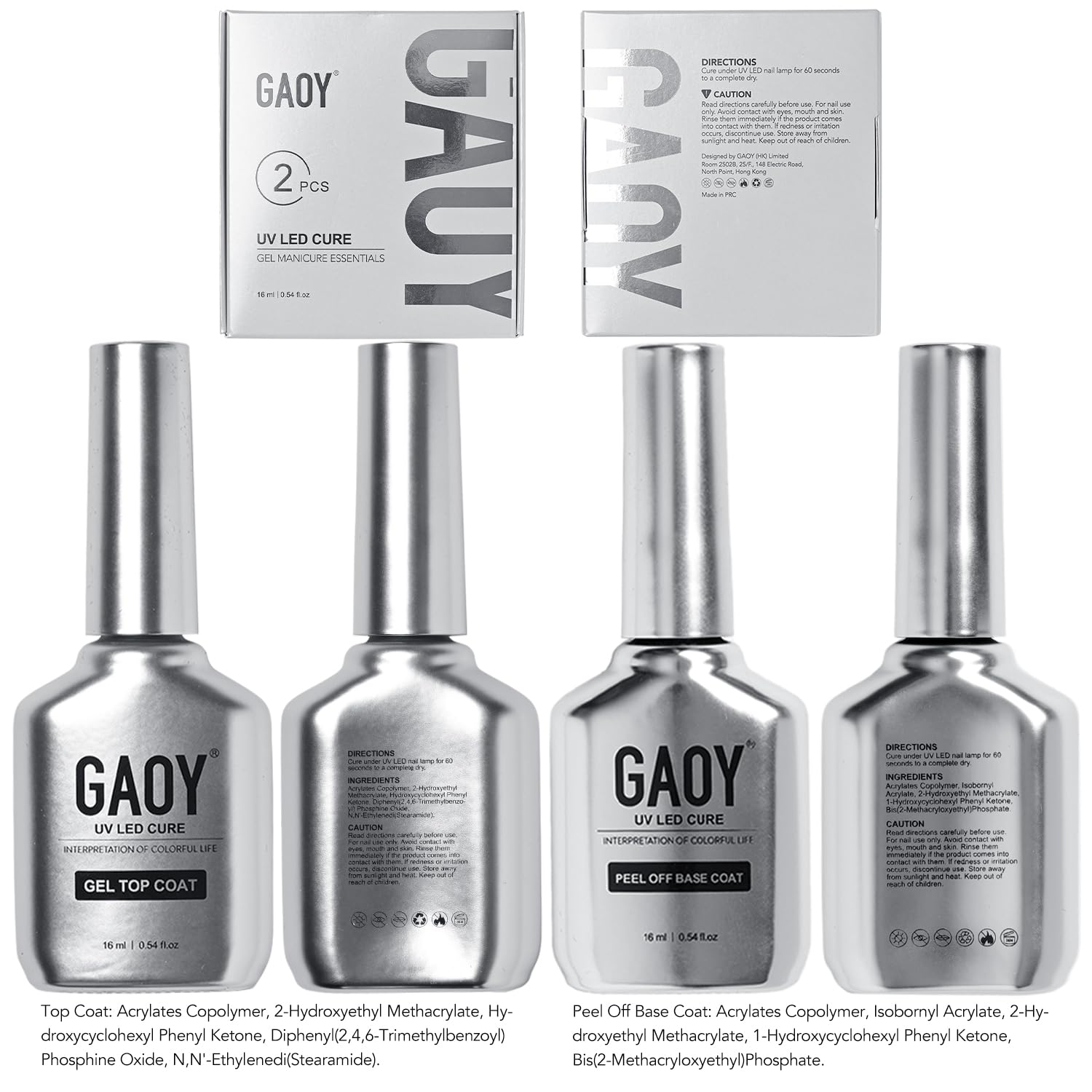 GAOY bottles next to ruler for scale showing 16ml larger volume benefit