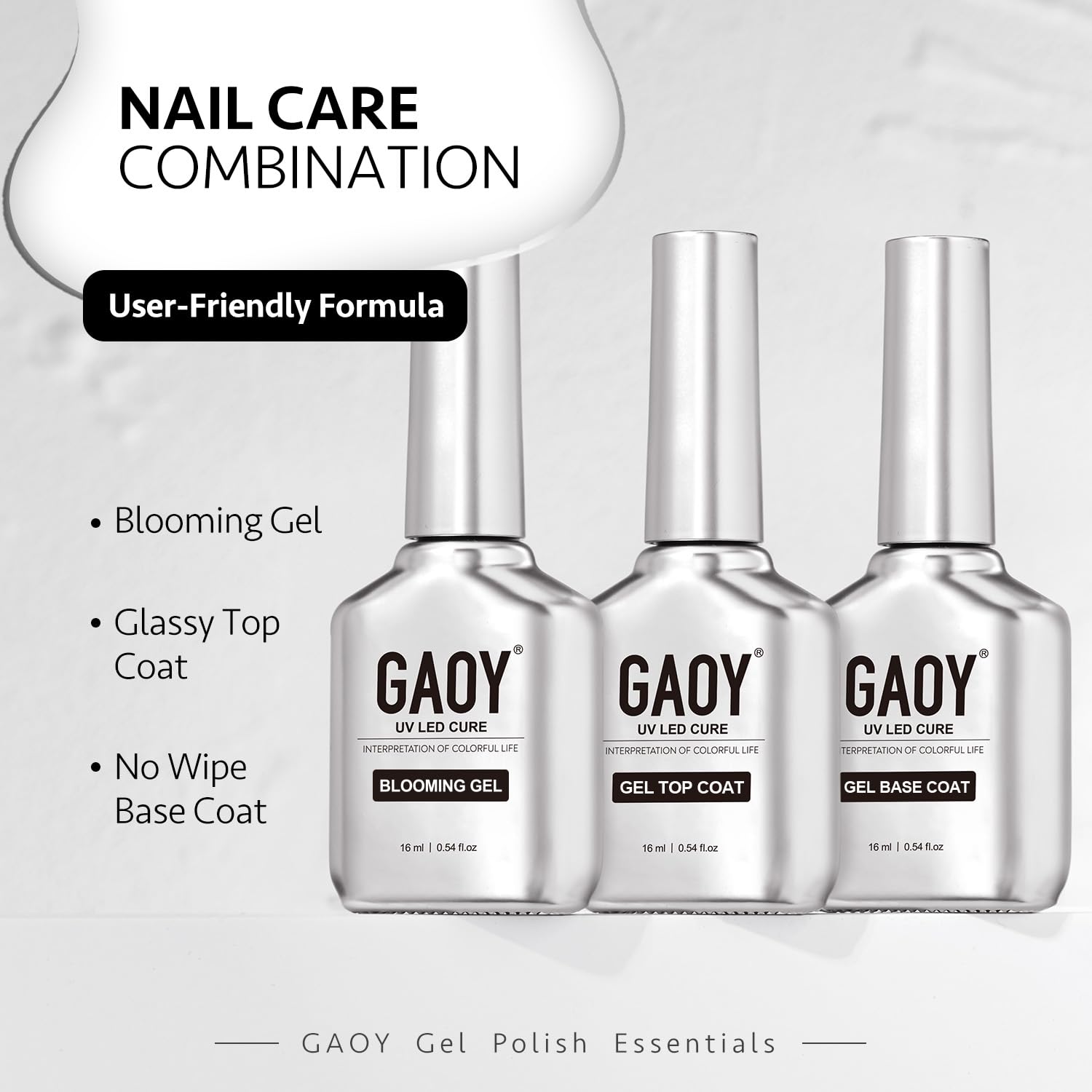 GAOY size scale with hand illustrating 16ml volume and value