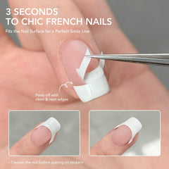 GAOY French tip sticker sheets close-up showing adhesive guides for perfect edges