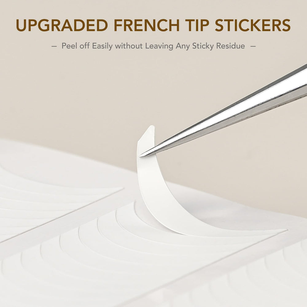 GAOY two styles of French tip sticker sheets detailed for precise guide placement