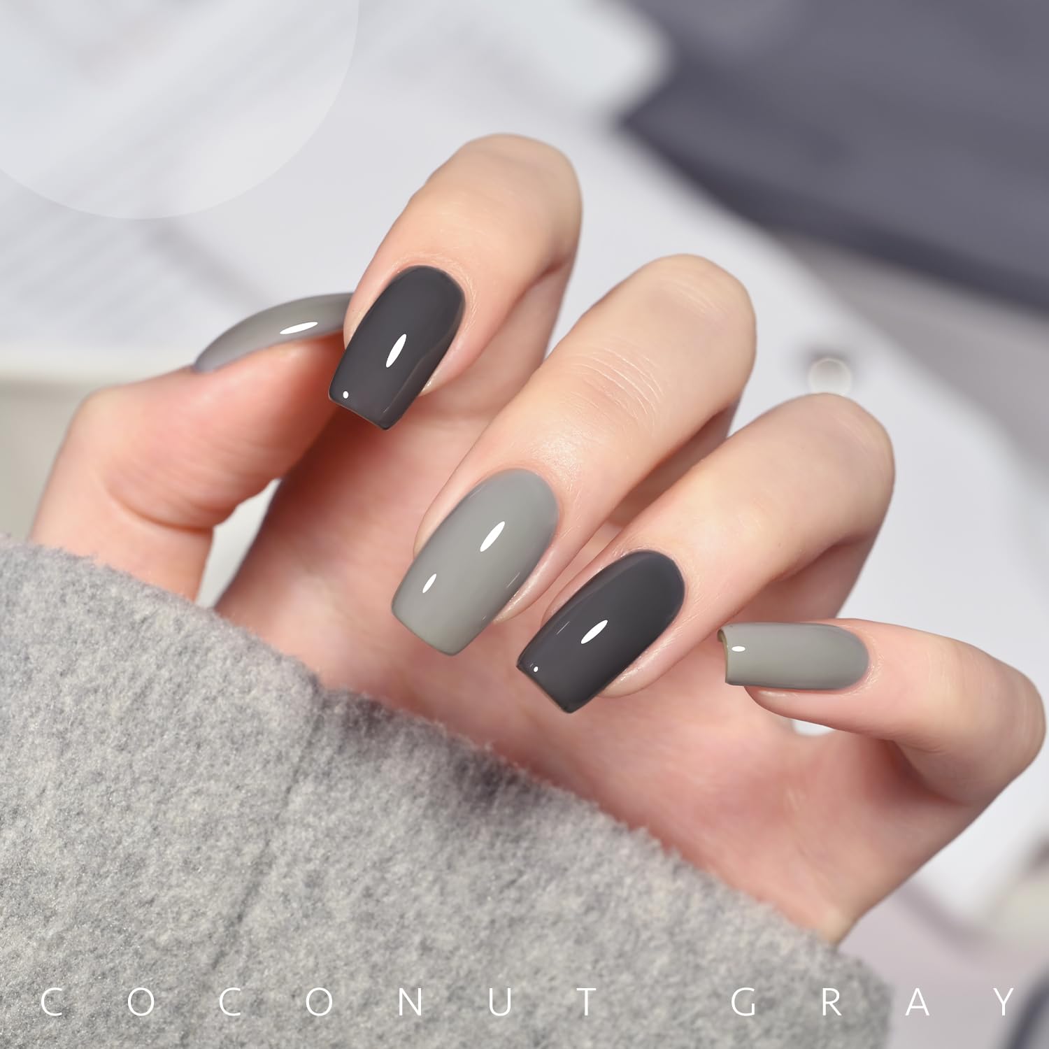 GAOY swatch fan displaying six beige and gray shades for easy color choice