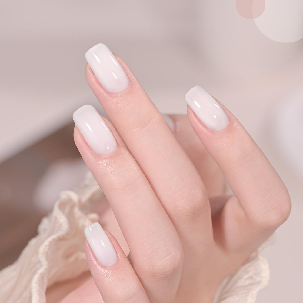 GAOY swatch wheel showing sheer milky pink and jelly white for color choice