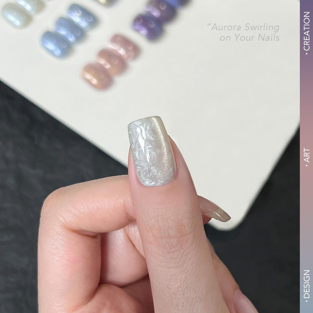 GAOY swatch row on nail tips showing six colors for easy shade selection benefit