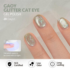 GAOY swatches on a nail wheel displaying six Frost Galaxy shades for color selection