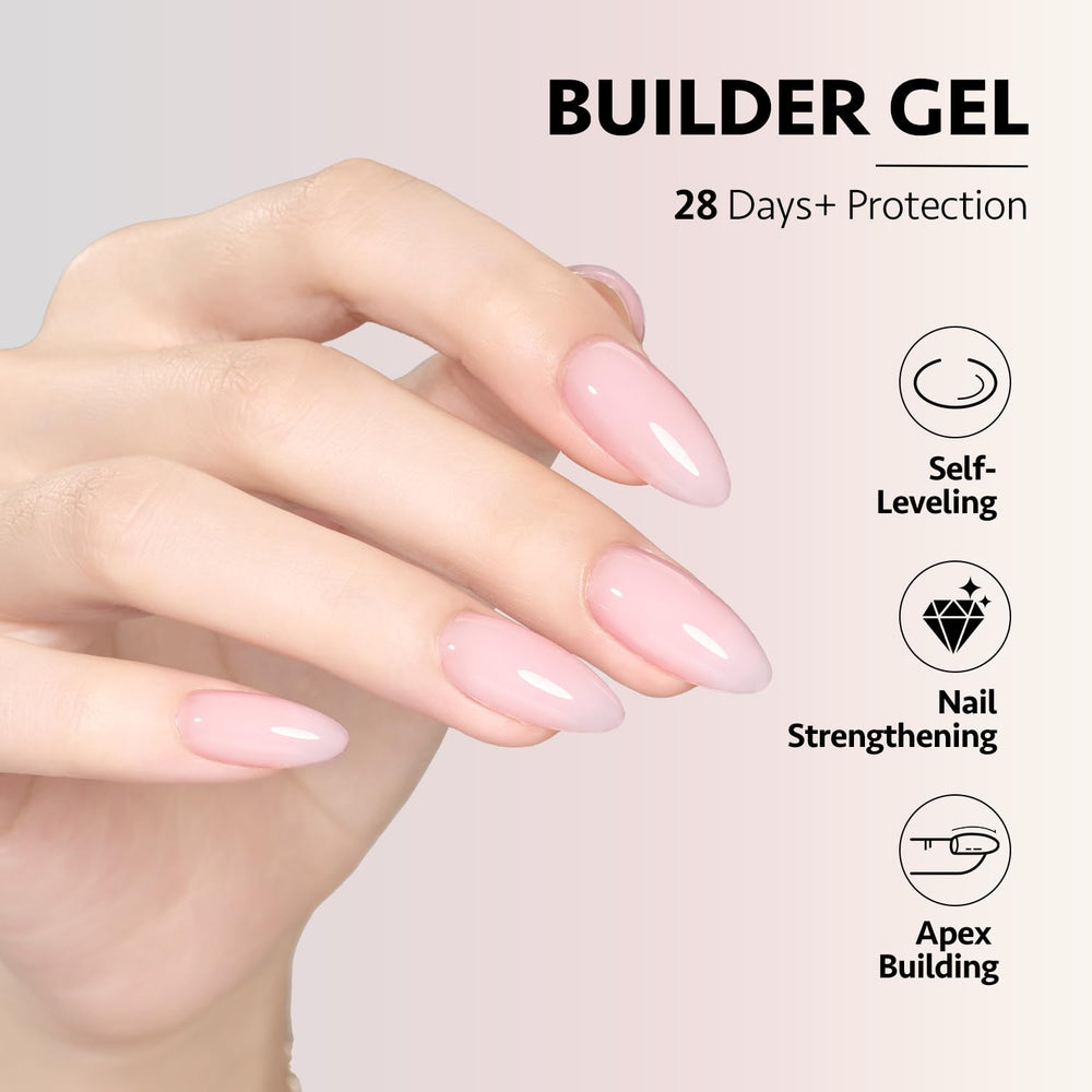 GAOY six color swatches on stick showing milky white pink nude sheer jelly tones