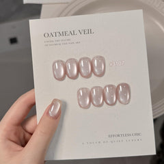 GAOY swatch tip strips showing translucent nude and holographic sparkle for comparison