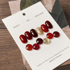GAOY nail-wheel swatches showing all six burgundy, ruby and gold shades for inspiration
