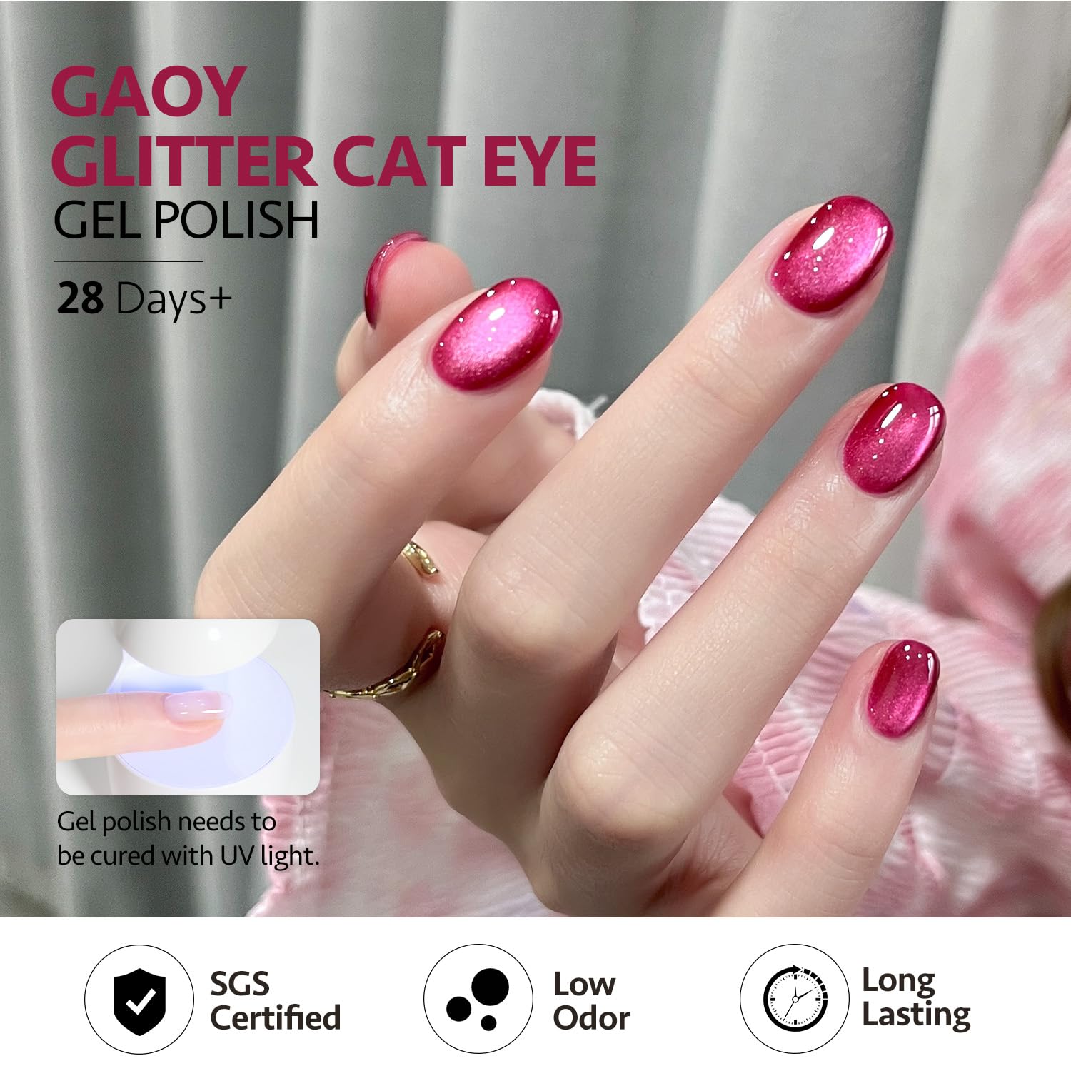 GAOY nail wheel swatches showing shade variations and wearable intensity