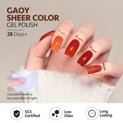 GAOY nail wheel swatches showing layered opacity and color-building potential for design planning