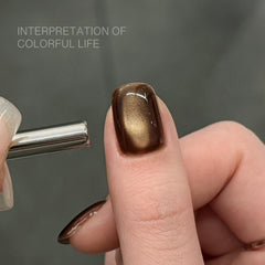 GAOY close-up of jelly brown holographic texture highlighting reflective sparkle
