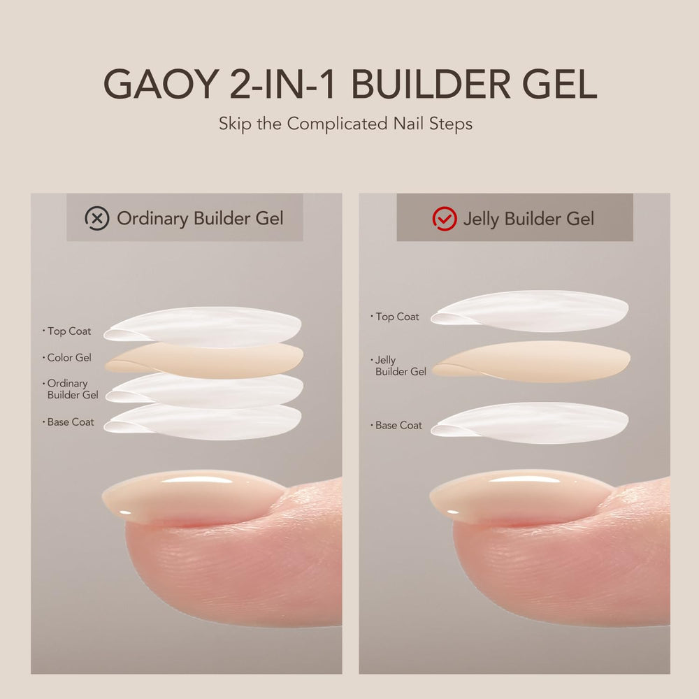 GAOY texture close-up displaying creamy milky jelly beige and smooth self-leveling finish