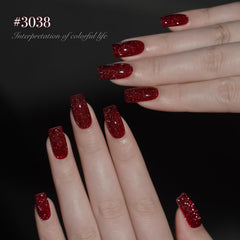 GAOY texture close-up showing glitter and jelly polish for layered nail effects