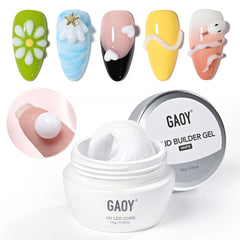 GAOY white 3D sculpting gel pot front view showing product and label for clarity and purchase confidence