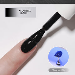 GAOY white gel swatch on nail tip showing crisp coverage and clean finish