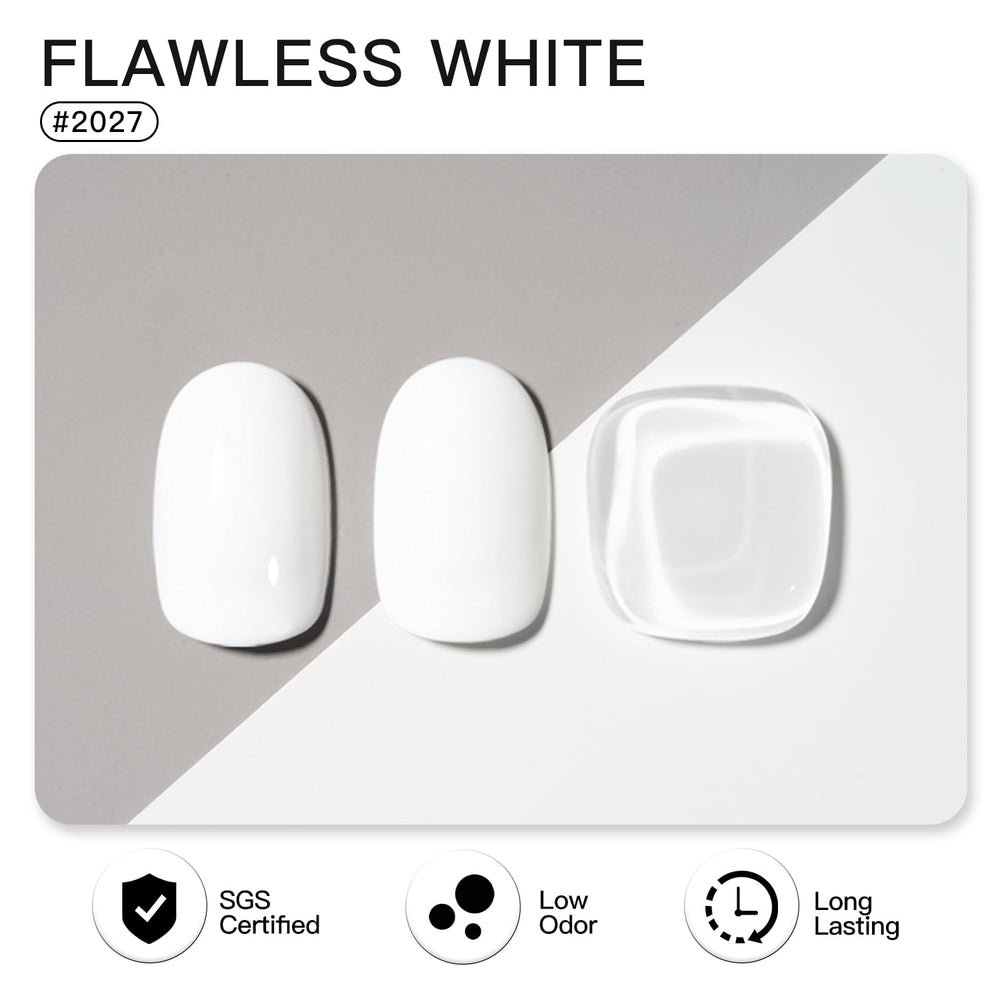 GAOY white gel texture close-up showing creamy opacity for smooth even coverage