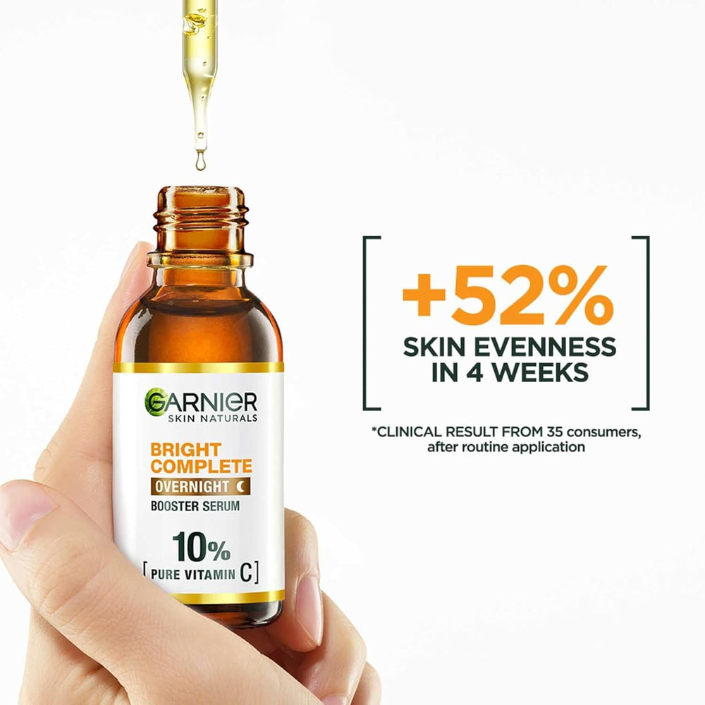 Garnier serum applied during a nighttime routine illustrating smooth application benefits