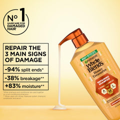 Garnier bottle back label with ingredient list and usage guidance