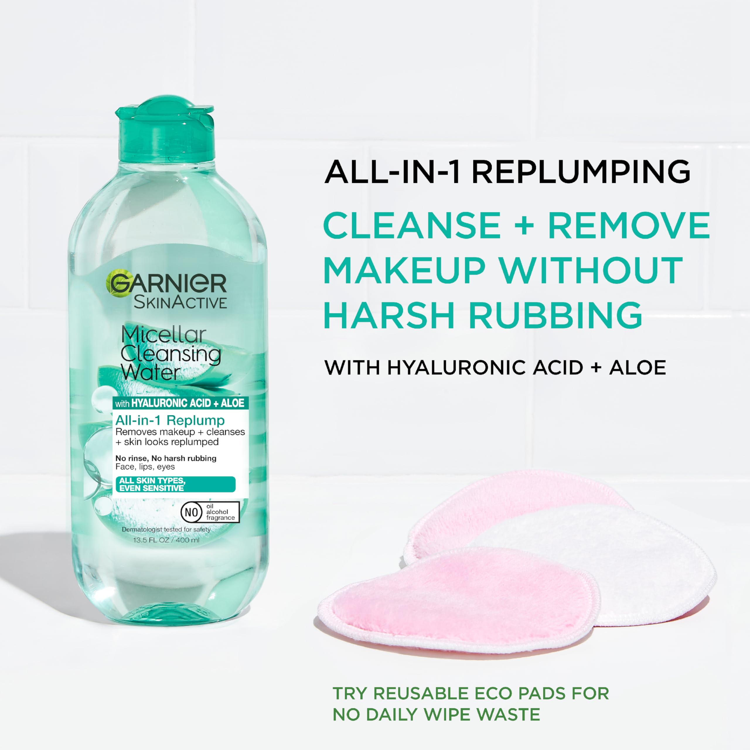 Garnier close-up texture droplets highlighting hyaluronic acid hydration benefit